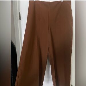 Joie Brown Wide Leg Pants Size 12 High Rise Minimalist Career Trousers